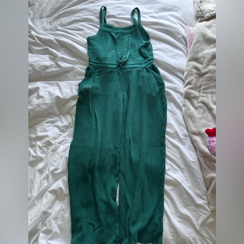 SET Active Waffle-Knit jumpsuit teal/green